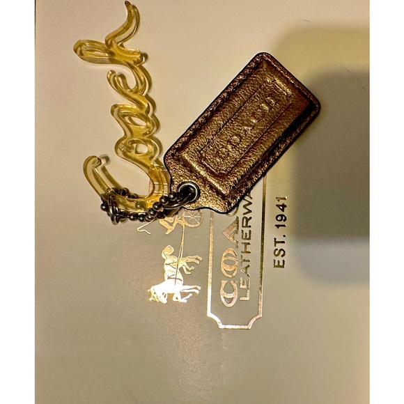 Coach Gold Leather Keychain